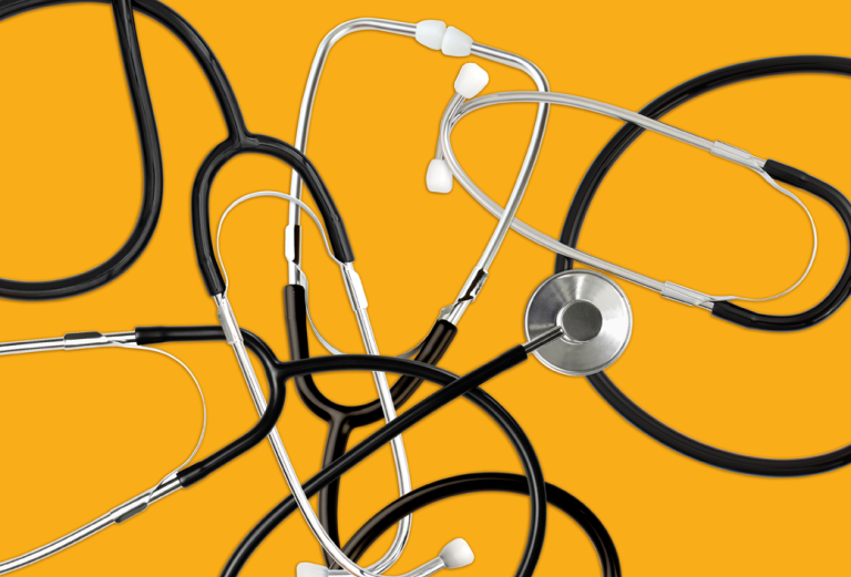 Image of stethoscopes connected together