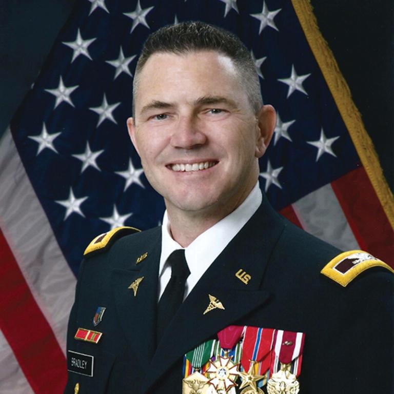 Portrait of John Bradley in military uniform.