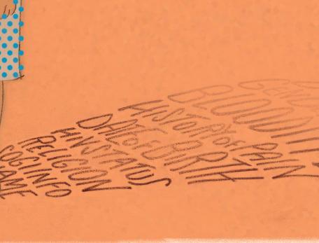 Illustration of feet of a patient trailing words indicating types of data