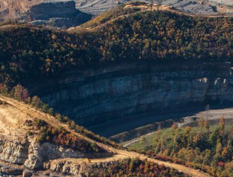 Image of landscape scarred by mountaintop mining