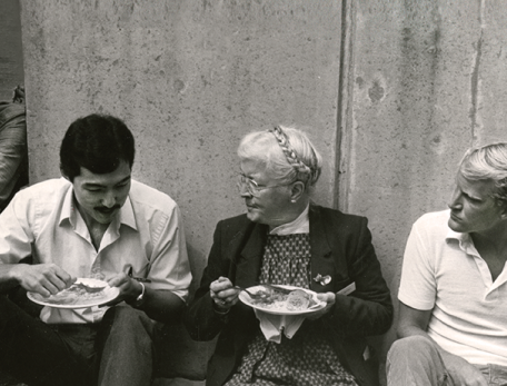 Shirley Driscoll with students