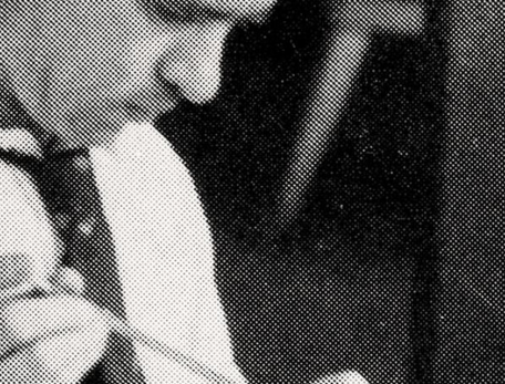 Portrait of Max Finland at work in his laboratory