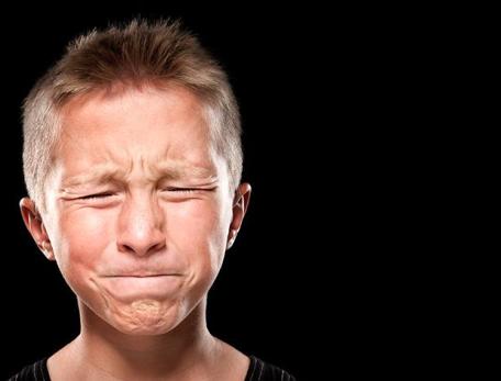 face of angry little boy