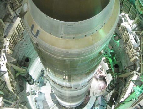 Overhead view of missile inside launch silo