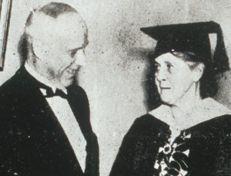 Hamiltion receiving honoary degree from Newcomb College in Louisiana