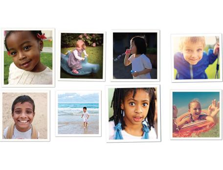 collage of 8 photos of children