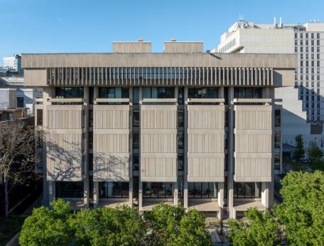 An exterior shot of Countway Library