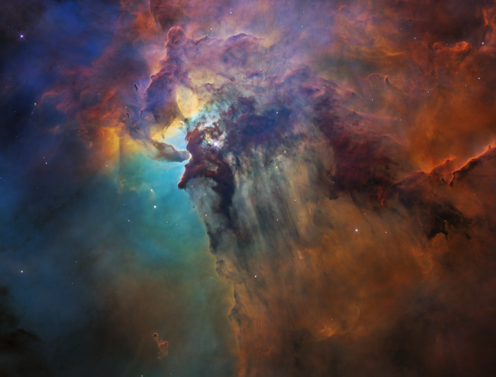 The Lagoon Nebula photographed by the Hubble Space Telescope in 2018