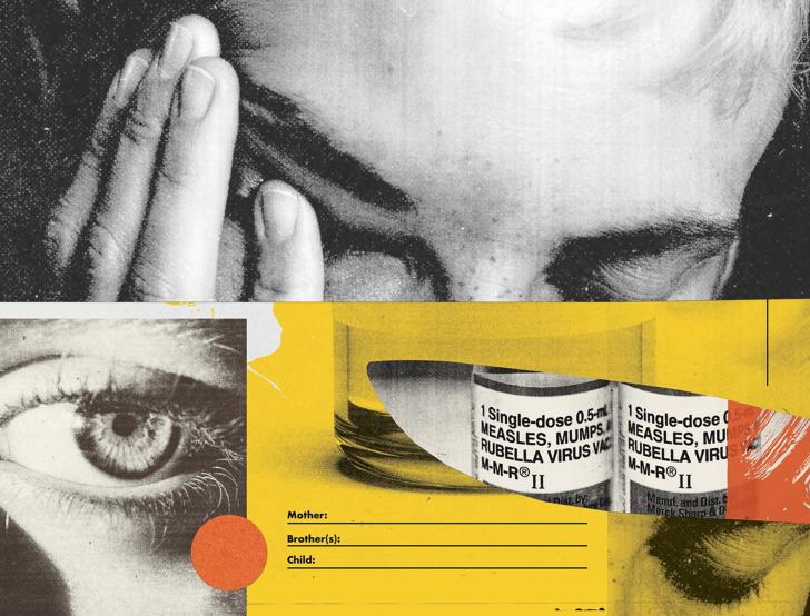 A collage of images related to pediatrics and vaccination