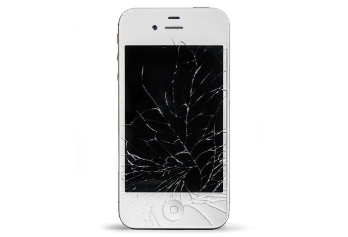 smartphone with cracked screen