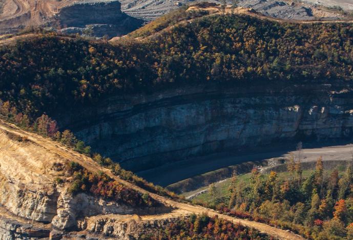 Image of landscape scarred by mountaintop mining