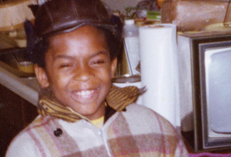 Young boy (Bernard) with birthday cake