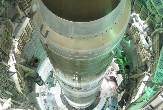 Overhead view of missile inside launch silo