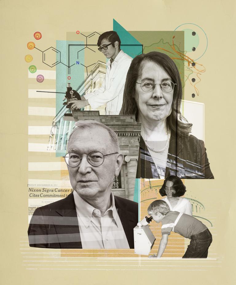 A collage of images, including photos of Arlene Sharpe and Gordon Freeman.
