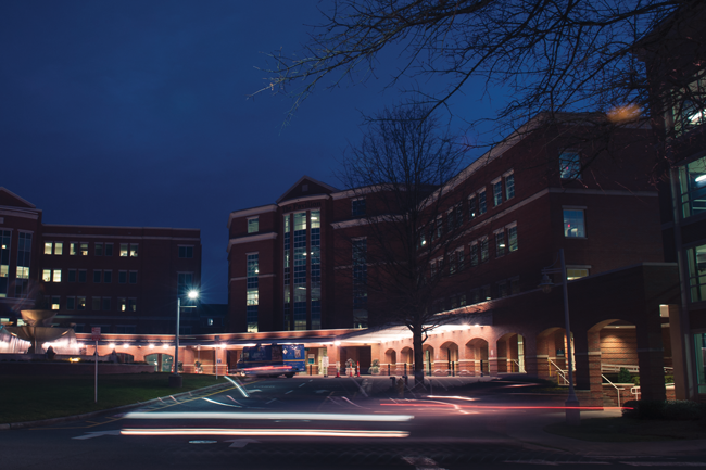 Medical Arts building of the Carolinas Medical Center–Northeast at night