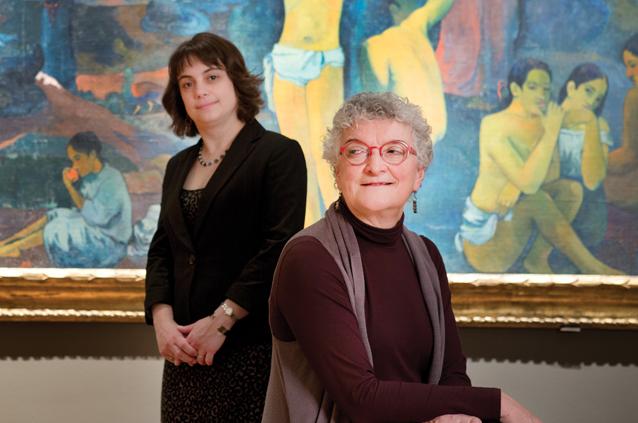 Brooke DiGiovanni Evans and Barbara Martin in front of Gauguin painting