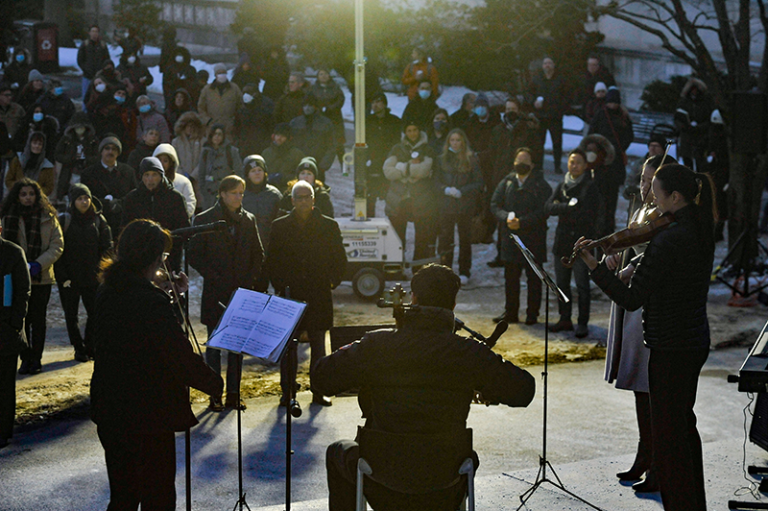 candlelight vigil held on the HMS Quad to commemorate the life of Paul Farmer
