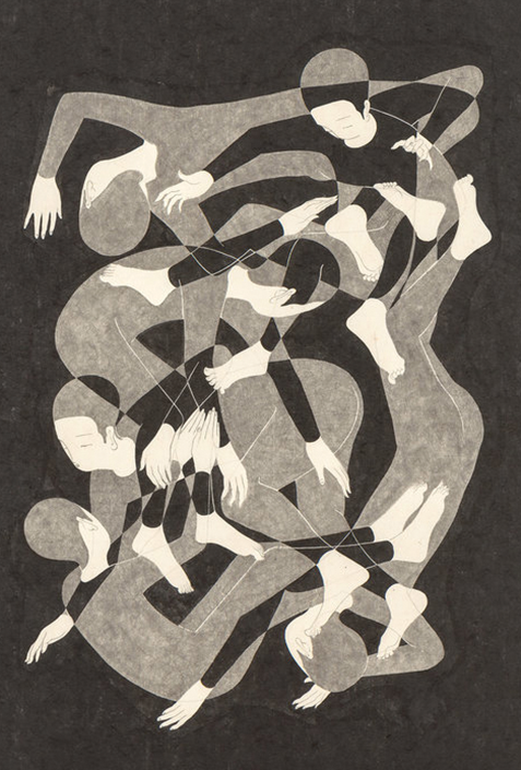 Moonassi artwork, tangled bodies