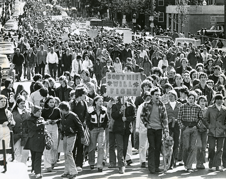 Racial unrest shook Boston in the mid-1970s as residents from South Boston, or “Southie,” and elsewhere took to the streets to voice their opposition to the implementation of an initiative to integrate the city’s public schools.
