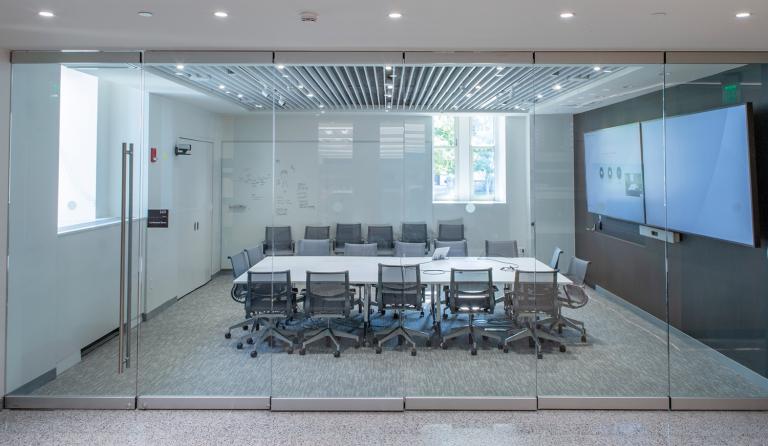 glass doored conference room