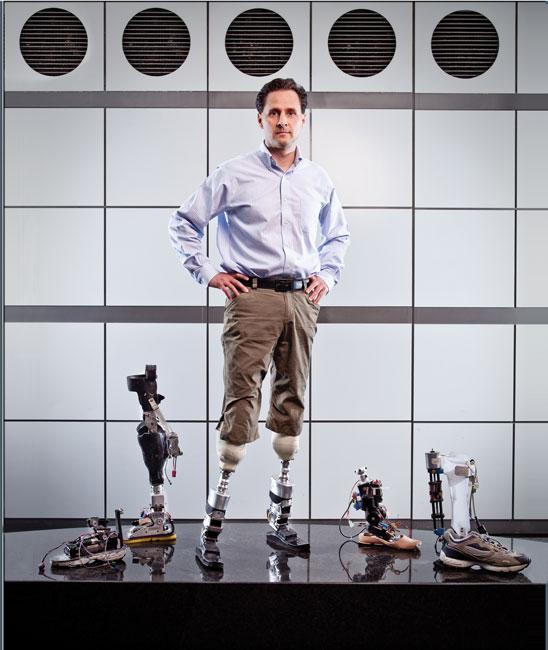 hugh herr standing on his lower leg prosthetics