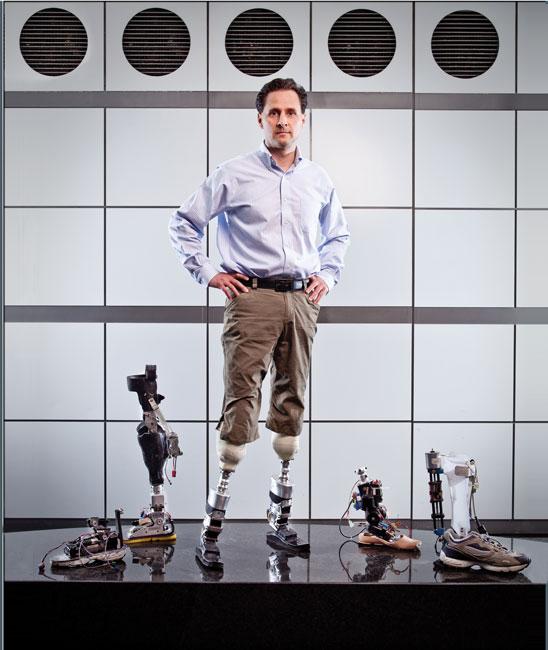 hugh herr standing on his lower leg prosthetics