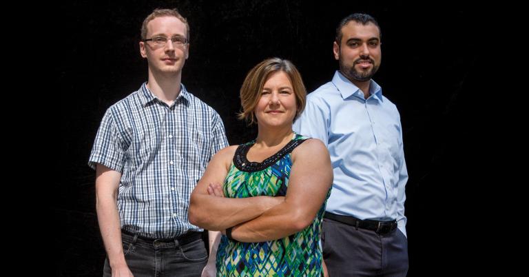 Members of the Neurobiology Imaging Facility (left to right): Aurélien Bègue, Michelle Ocaña, and Mahmoud El-Rifai.