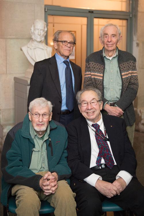 The four remaining founders: Wiesel (clockwise from left, standing), Furshpan, Kravitz, and Potter